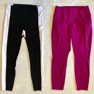 Lot of 2 Women’s XSP ATHLETA Leggings Pink & Black